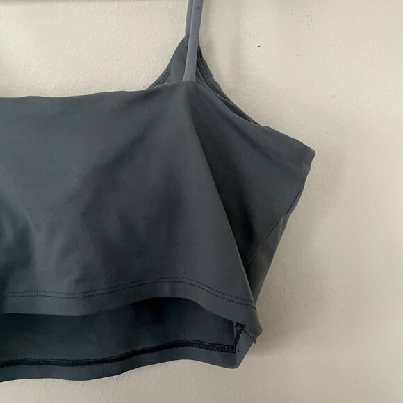 green gray sports bra casual comfortable padded style athleisure workout - Picture 3 of 5